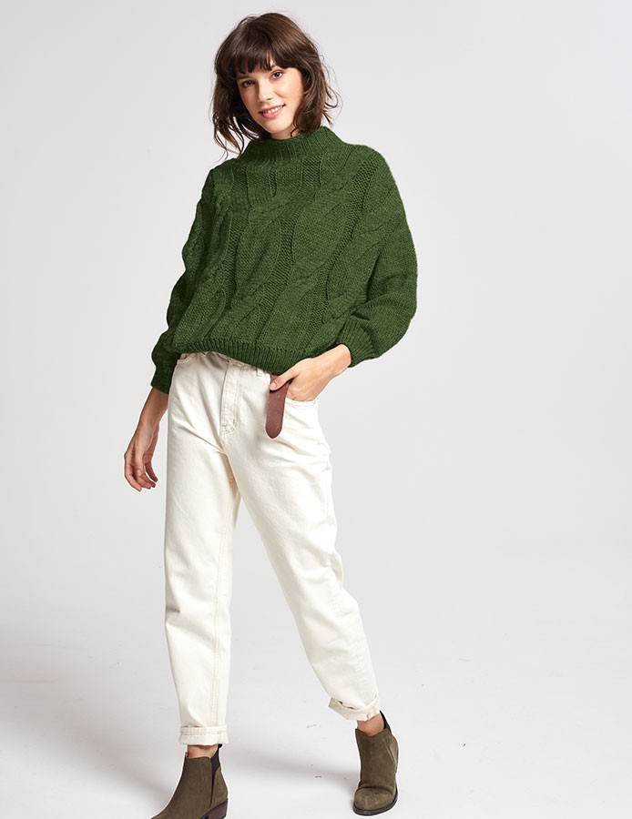 zielony damski sweter