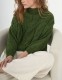 Sweter damski zielony z alpaki warkocz